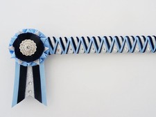 Baby blue navy and silver supreme Cornerstone Browband - showing velvet browband