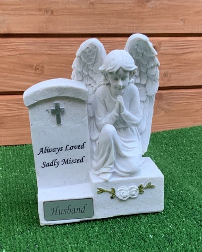 Angel headstone for - by, husband