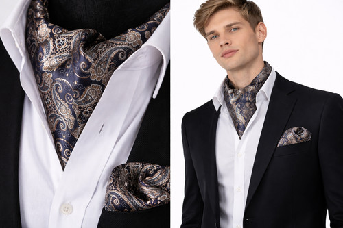 Gold men cravat - men's, scarf