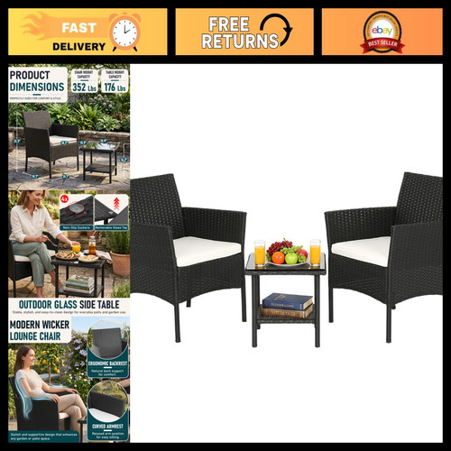 Piece outdoor wicker patio - 3-piece,