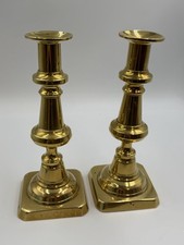 Vintage Pair Brass Turned