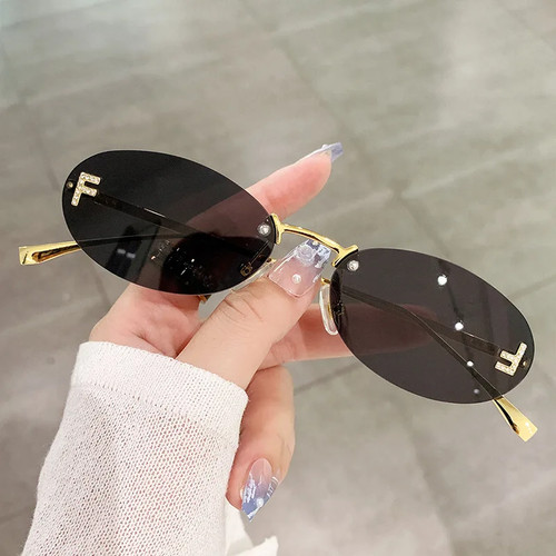 Fashion rimless sunglasses - fashion,