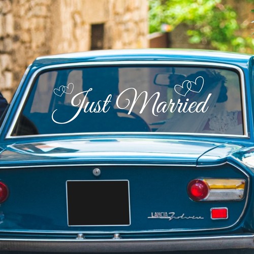 Just married car - just, sticker