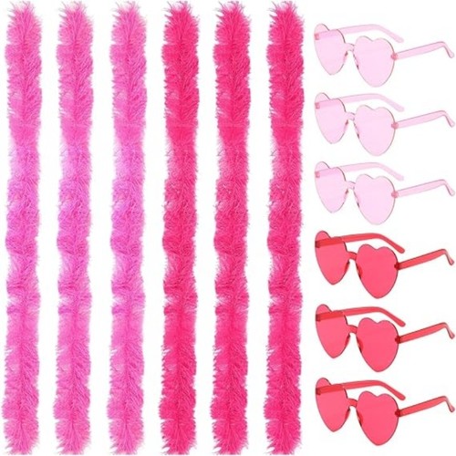 12pcs feather boa heart shaped - 12pcs, heart-shaped