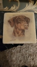 Doberman Dogs  Coasters, Signed Christine Varley 