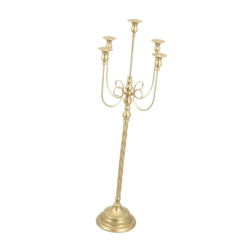 Gold floor candle holder - gold,
