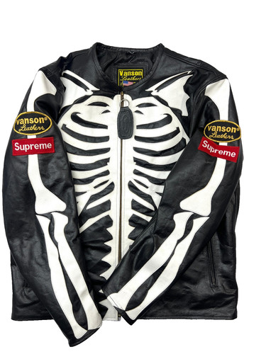 Skeleton leather jacket men - skeleton,