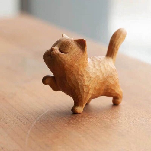Wooden ornament lucky cat - lucky,