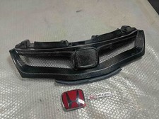 Real Carbon Fiber Front Bumper Grill Grille For Honda Civic Type-R FN2 2006-2012