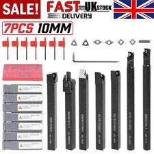 7 Set 10 mm Shank Lathe Turning Holder Boring Bar +Carbide Inserts Cutting Tools