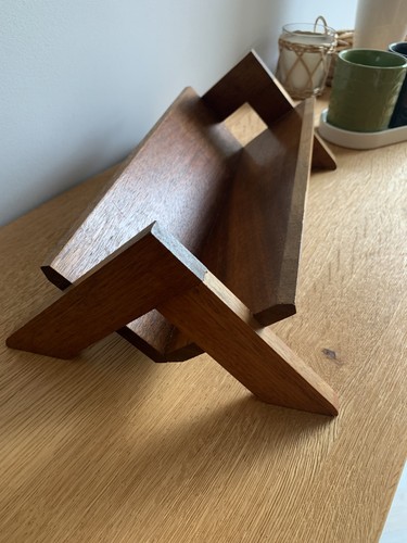 Vintage teak wooden book stand - book,