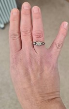 1930's Old Cut Diamond Solitaire In Solid Platinum.