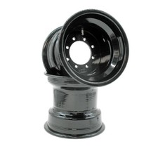QUADZILLA REAR WHEEL PAIR BLACK 9x8 3+5 ALLOY 4x 115 110 ROLLED RACE 450 500