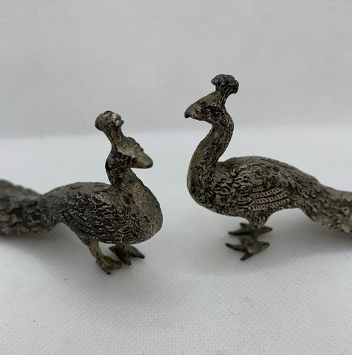 Vintage pewter metal peacock - vintage,