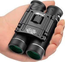 CAMPSLE 12x26 HD Mini Folding Compact Binoculars Birds, Fishing, Horse Racing UK