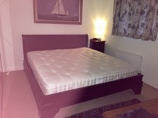 Mahogany French Sleigh Bed Low Footboard Super King Size 6x6’6” Medium Mattress