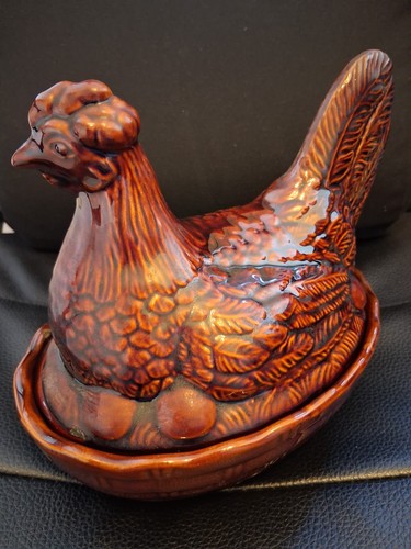 Vintage ceramic chicken a - vintage,