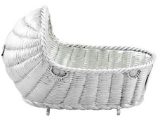 Antique Victorian Sterling Silver Cradle/Bassinet Dish 1871