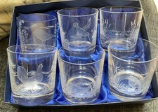 6 Etched Game Bird Glass