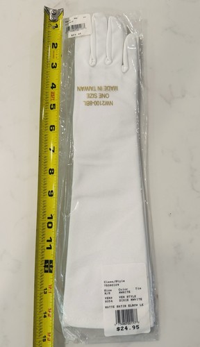 Vtg white satin matte elbow - vtg,
