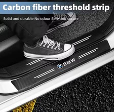 4Pcs BMW Carbon Fibre Effect Adhesive Door Sill Protective Strips