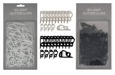 Gutter Hooks, 50pc Christmas light Gutter Hooks Home Garden Gutter Clip Hangers