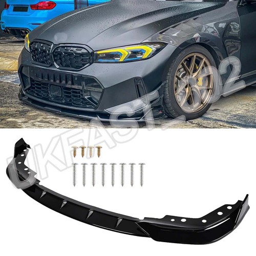 Gloss black front bumper - black,