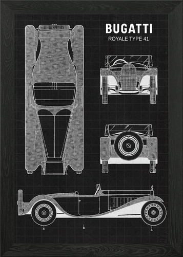 Bugatti royale type framed - bugatti,