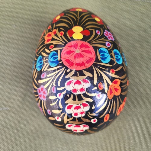 Vintage paper mache easter egg - paper,