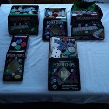 Collection of 5 Texas Holdem Poker Chip Sets