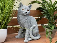 Stone figure sitting cat frost-proof garden figure cast stone