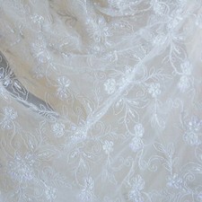 Ivory Beaded Floral Lace