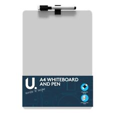 A4 Whiteboard Pen Dry Wipe Clean White Board Kids Home Office Mini With Free Pen