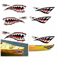 4Pcs Dreadful Shark Teeth Decals Stickers Canoe Kayak Dagger Ocean Boat