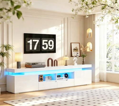 200cm high gloss white - 200cm,