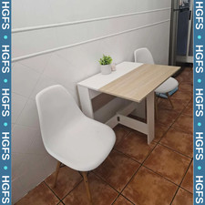 Oak Drop Leaf Dining Table Modern Breakfast Kitchen White Small Folding Desk