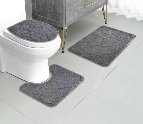 3pc bathroom floor mat - 3pc,