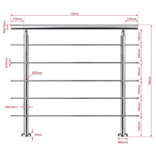 Stainless steel handrails