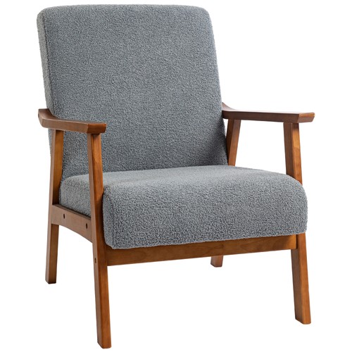 Homcom boucle accent chair - boucle,