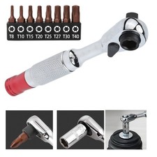 14 Inch Double Head Torque Ratchet Wrench with For Torx Hex Bit Holder