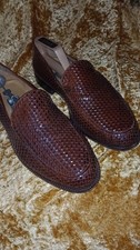 VINTAGE MENS BALLY PLAITED LEATHER BROWN SHOES SIZE 9