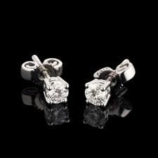 0.50ct Lab Grown Diamond Earrings, set In 925 sterling Silver, IGI certified.
