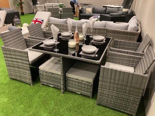 Rattan garden cube dining - garden, set