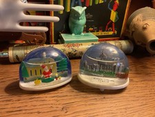 Vintage Plastic Snow Globes X2