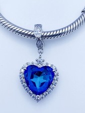 Love Dangle Charm Blue Heart