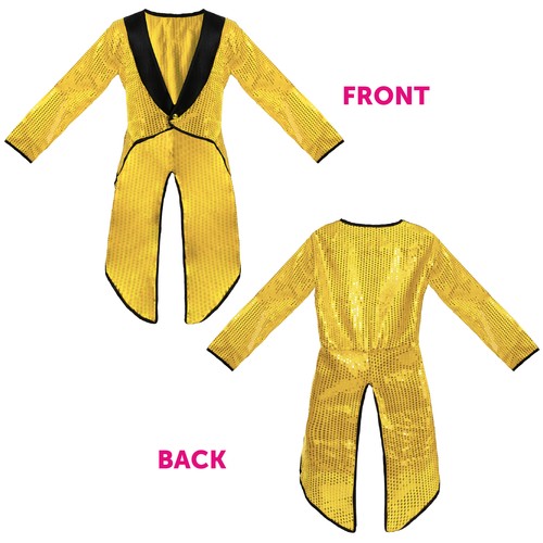 Gold sequin tailcoat unisex - sequin,