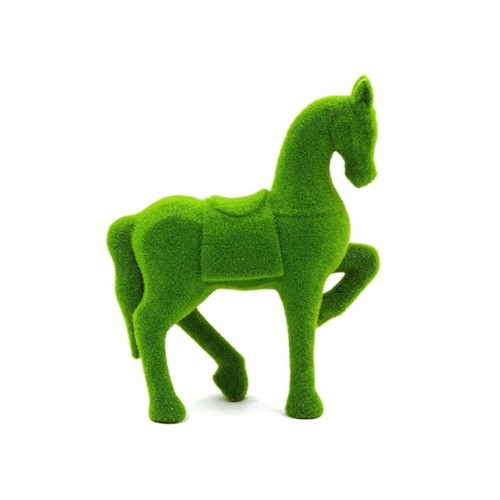 Garden horse statue flocked - garden,