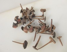 Antique Forged Wrought Iron Nails Pins Old Rustic Tacks Door Studs Original LOT