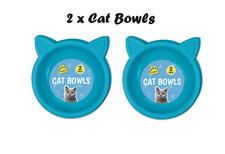 2 Pack Cat Bowl Plastic - Cute