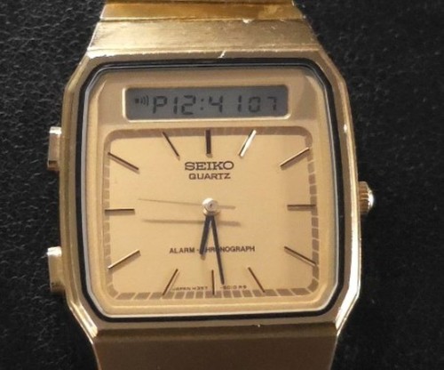 Seiko men ana digi gold - gold, tone